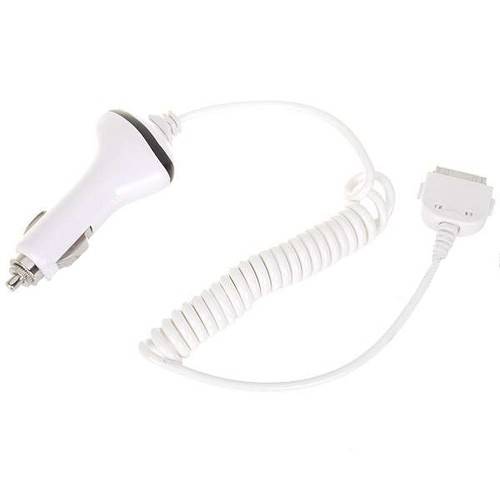 White Car Charger for 9.7" Apple iPad (2000mA)