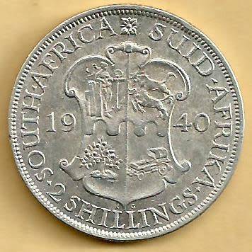 1940 - Two Shillings /  2/- . - EF details as per scan.