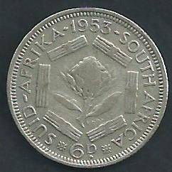 1953 - Sixpence /  6 d - as per scan.