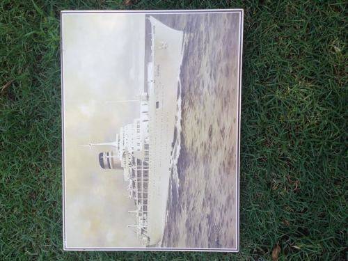 Set of 8 Cork Backed Placemeats Depicting Safmarine Ships(Ideal for wall mounting)