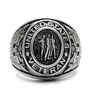 AWESOME VETRANS MENS SOLID STAINLESS STEEL RING