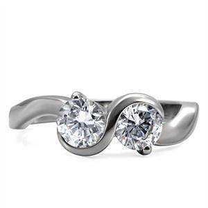 STUNNING STAINLESS STEEL SIMULATED DIAMOND LADIES RING