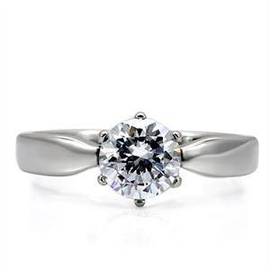 STUNNING STAINLESS STEEL SIMULATED DIAMOND LADIES RING