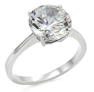 STUNNING STAINLESS STEEL SIMULATED DIAMOND LADIES RING