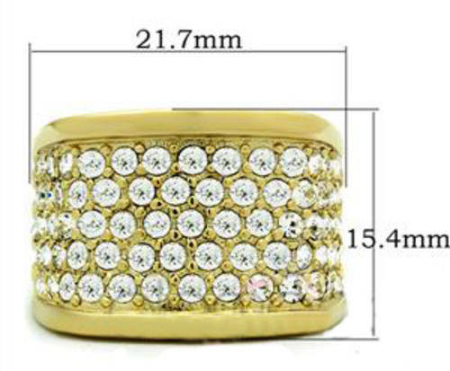 STUNNING  YELLOW GOLD PLATED SIMULATED DIAMOND LADIES RING