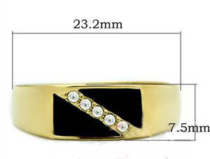 YELLOW GOLD PLATED SIMULATED DIAMOND RING