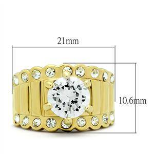 STUNNING YELLOW GOLD PLATED SIMULATED DIAMOND LADIES RING