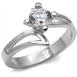 STUNNING STAINLESS STEEL SIMULATED DIAMOND LADIES RING