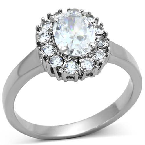 STUNNING STAINLESS STEEL SIMULATED DIAMOND LADIES RING