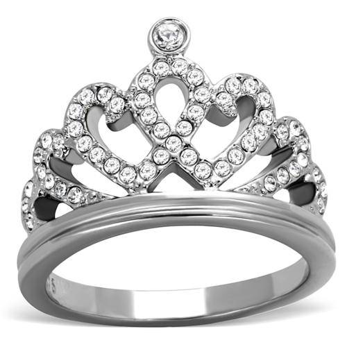 STUNNING STAINLESS STEEL SIMULATED DIAMOND LADIES RING