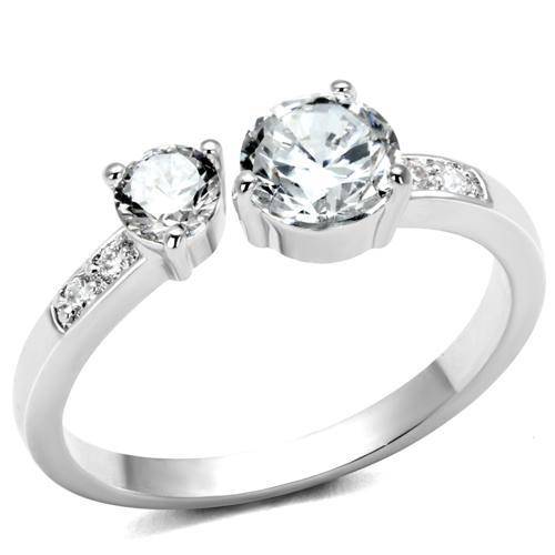 PRETTY DESIGN SIMULATED DIAMOND WHITE GOLD PLATED LADIES RING