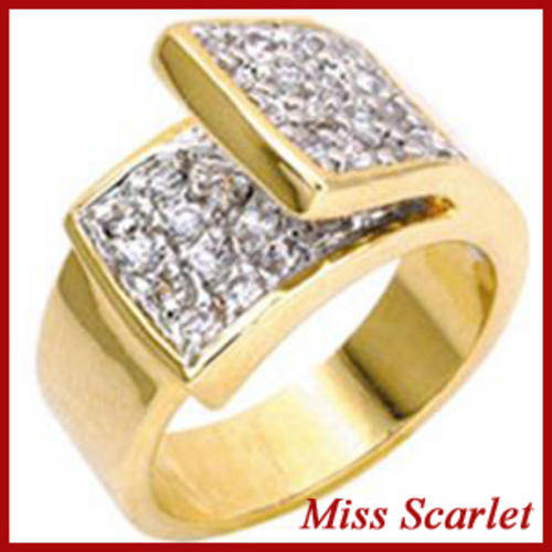 SIMULATED DIAMOND BAND RING - SIZE 6