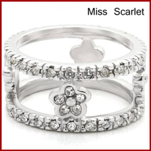 **FREE EARRINGS** 18ct WHITE GOLD PLATED SIMULATED DIAMOND RING