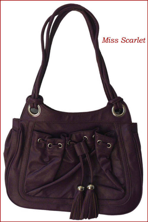 TASSLED DARK PURPLE LADIES HANDBAG