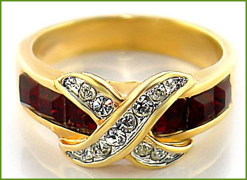 SIMULATED RUBY AND SIMULATED DIAMOND RING & FREE BRACELET!!
