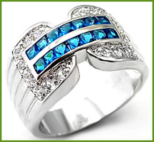 SIMULATED SAPPHIRE RING