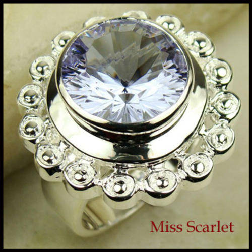 STERLING SILVER LIGHT AMETHYST LADIES RING