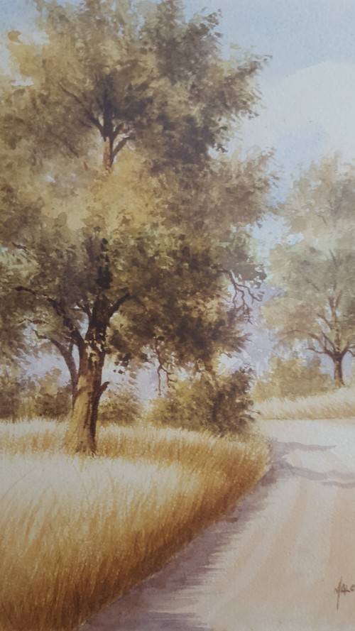 ORIGINAL  MALACHI (MALCOLM) SMITH (SA 1948-2012 ) WATERCOLOUR LANDSCAPE