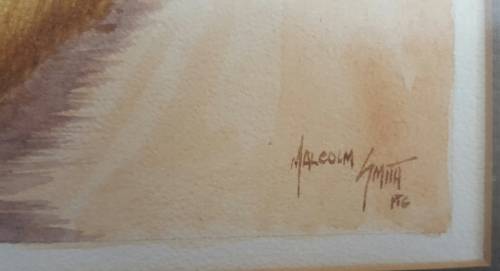 ORIGINAL  MALACHI (MALCOLM) SMITH (SA 1948-2012 ) WATERCOLOUR LANDSCAPE