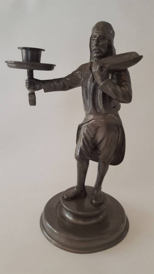 Anton Schreiner, Nabburg, Bayern Pewter Figural Candleholder
