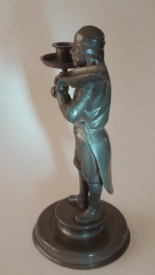 Anton Schreiner, Nabburg, Bayern Pewter Figural Candleholder