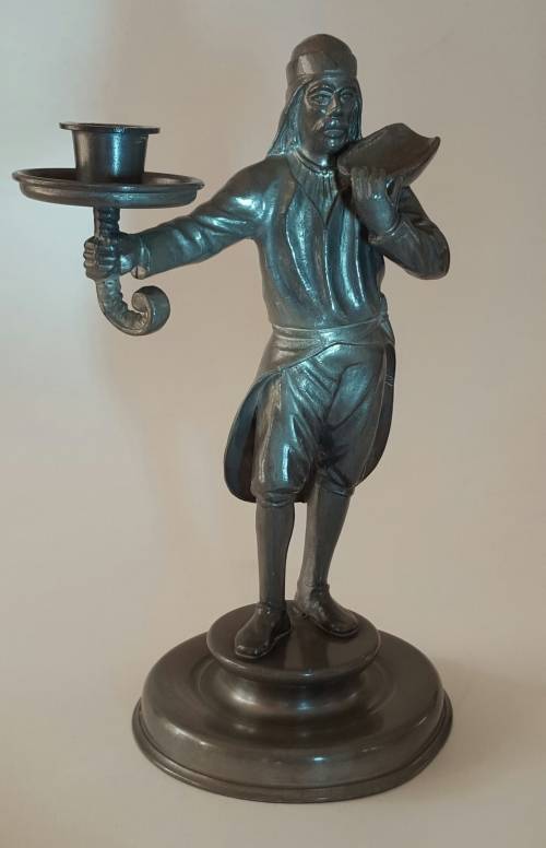 Anton Schreiner, Nabburg, Bayern Pewter Figural Candleholder