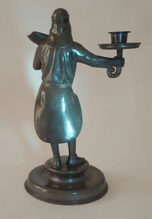 Anton Schreiner, Nabburg, Bayern Pewter Figural Candleholder