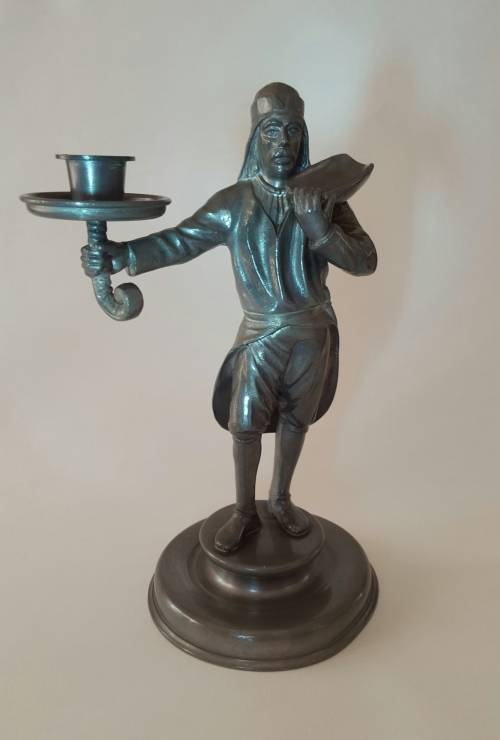 Anton Schreiner, Nabburg, Bayern Pewter Figural Candleholder
