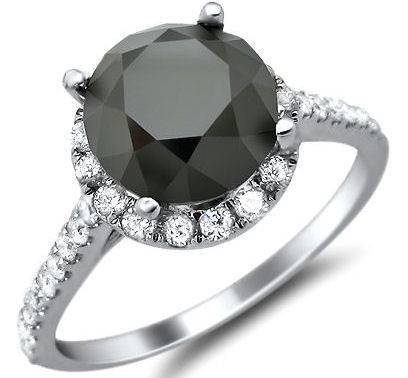 STUNNING 10K SOLID WHITE GOLD BLACK AND WHITE DIAMOND RING. 2.670CTS ! VALUE: R27'600.00