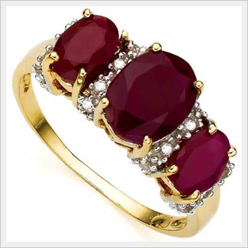 GORGEOUS 10K SOLID YELLOW GOLD RUBY AND DIAMOND RING! 2.800CTS VALUE : R18'121.00
