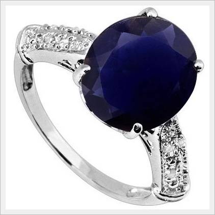*I.S* GORGEOUS 10K SOLID WHITE GOLD IOLITE AND DIAMOND RING! 3.400CTS VALUE : R17'012.00