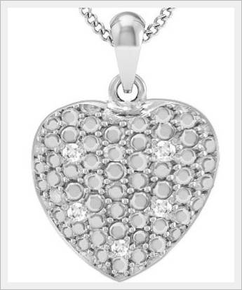 *I.S.*  GORGEOUS 10K SOLID WHITE  GOLD DIAMOND HEART SHAPE PENDANT!  0.400CTS  VALUE : R21'332.00