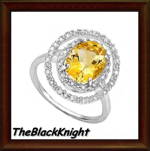 *I.S* 10K SOLID WHITE GOLD BRAZILIAN CITRINE & DIAMOND RING ! 2.450CTS VALUE : R16'312.00