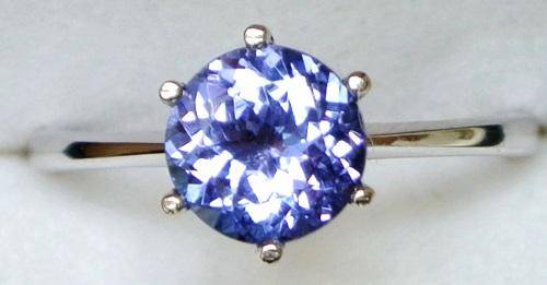 1.350CTS Tanzanite Solitaire "The Camelot"  Ring .   9k Solid White Gold