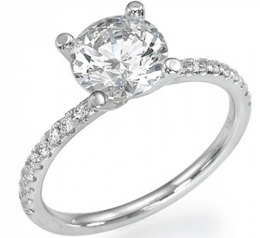 14K Solid Gold Round Brill. Engagement Ring! 0.750cts!  F /SI1 /  -Ex-Vg