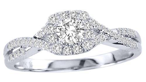 Striking 10k Solid White Gold diamond Designer ring. 0.600ct /  H  - SI2