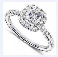 Alluring 14k Solid White Gold diamond Designer ring. 0.650ct /  H  - SI2