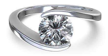 Stunning 10k Solid White Gold Solitaire diamond ring. 0.300ct / H - SI2