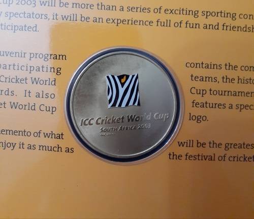 2003 Cricket World Cup South Africa Souvenir Program with commemorative Medal