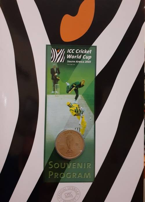 2003 Cricket World Cup South Africa Souvenir Program with commemorative Medal