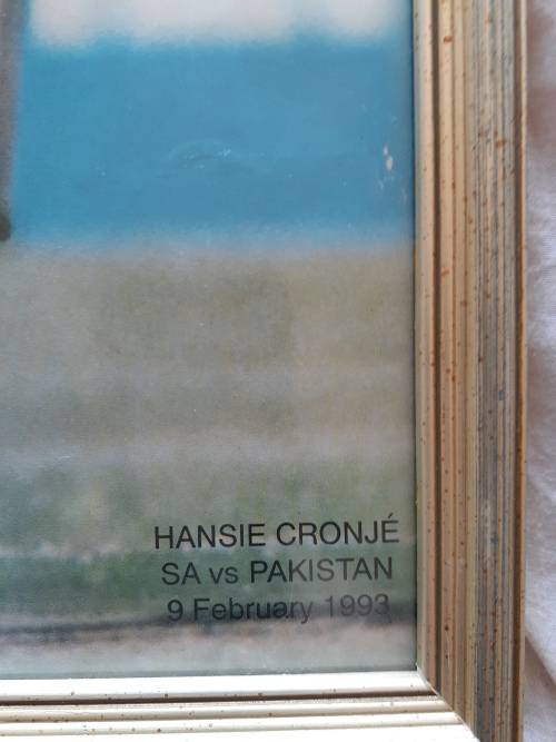 *** Signed and framed HANSIE CRONJE picture - discounted to R950!! ***