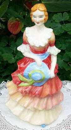 VINTAGE HAND PAINTED,  BONE CHINA, GAINSBOROUGH FIGURINE " PEGGY " ADDERLEY FLORAL, MADE IN ENGLAND