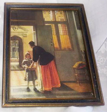 SELECTION OF 3  SMALL VINTAGE PRINTS OF OLD MASTERS, ALL FRAMED BEHIND GLASS, WOODEN FRAMES