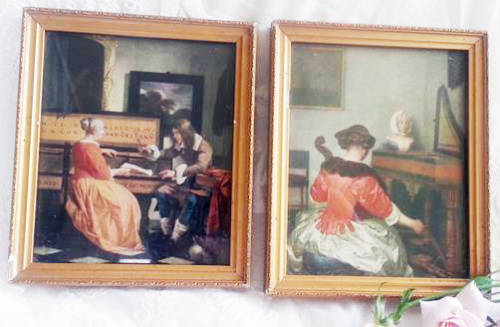 SET OF TWO  VINTAGE PRINTS OF OLD MASTERS, FRAMED BEHIND GLASS
