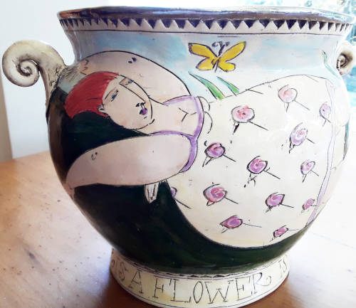 DELIGHTFUL !!! " FAT LADIES "  FRUIT BOWL BY WELL KNOWN S.A. ARTIST R.SENECAL 2002