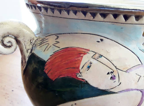 DELIGHTFUL !!! " FAT LADIES "  FRUIT BOWL BY WELL KNOWN S.A. ARTIST R.SENECAL 2002