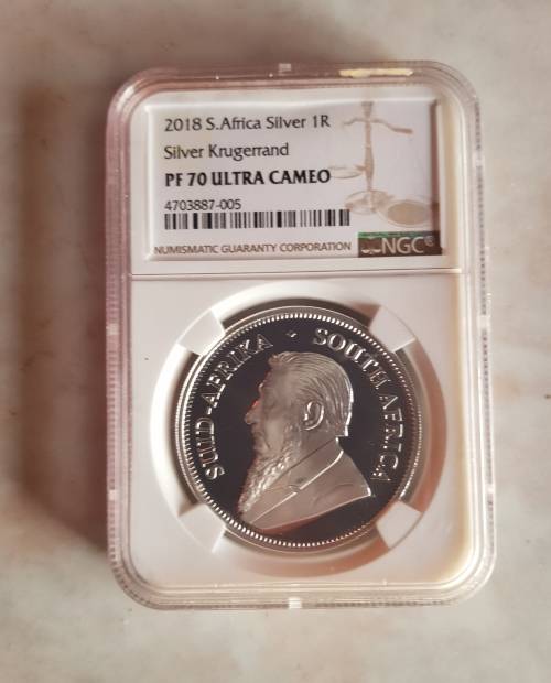 2018 S.Afria Silver 1R Silver Krugerrand PF 70 Ultra Cameo
