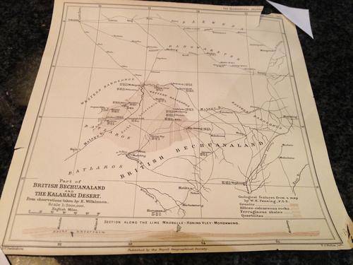 Map of British Bechuanaland and The Kalahari Desert 1893