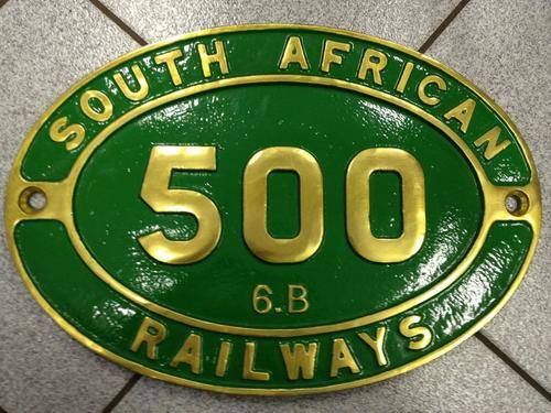 South African Railways Locomotive Number Plate