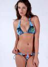 Funky blue bikini with Ed Hardy design